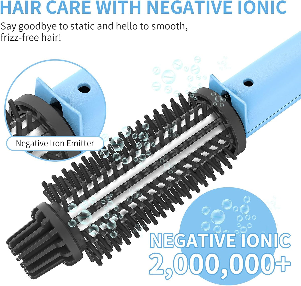 AmoVee ionic styling tool bristles close up