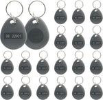 Dcvbny 26 bit prox keyfobs grey pack of 50 front view showing keychain ring attachment