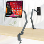 Houele tablet stand holder front view showing adjustable aluminum arm and 360 degree rotating base