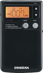 Sangean DT-200X portable pocket radio front view
