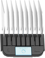 Close up of the rounded safety tips on the professional animal grooming comb.