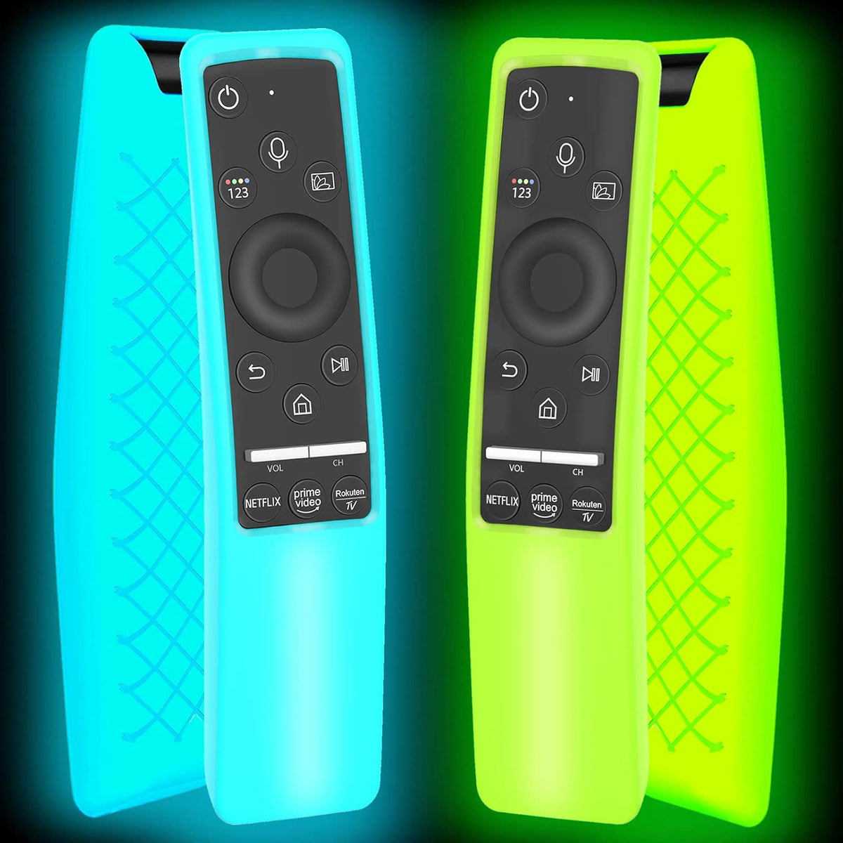 2 Pack Remote Case Glow in The Dark Compatible with Samsung Smart TV Remote Controller BN59 Series, Silicone Cover Protector Shockproof Anti-Slip Remote Skin Sleeve (Glow Purple and Sky) - Image 11