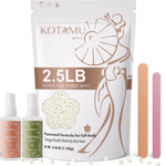 KOTAMU Hard Wax Beads 2.5lb bag front view showing unscented wax beans for sensitive skin hair removal