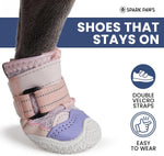 Close up of Spark Paws dog shoe mesh material for summer breathability.