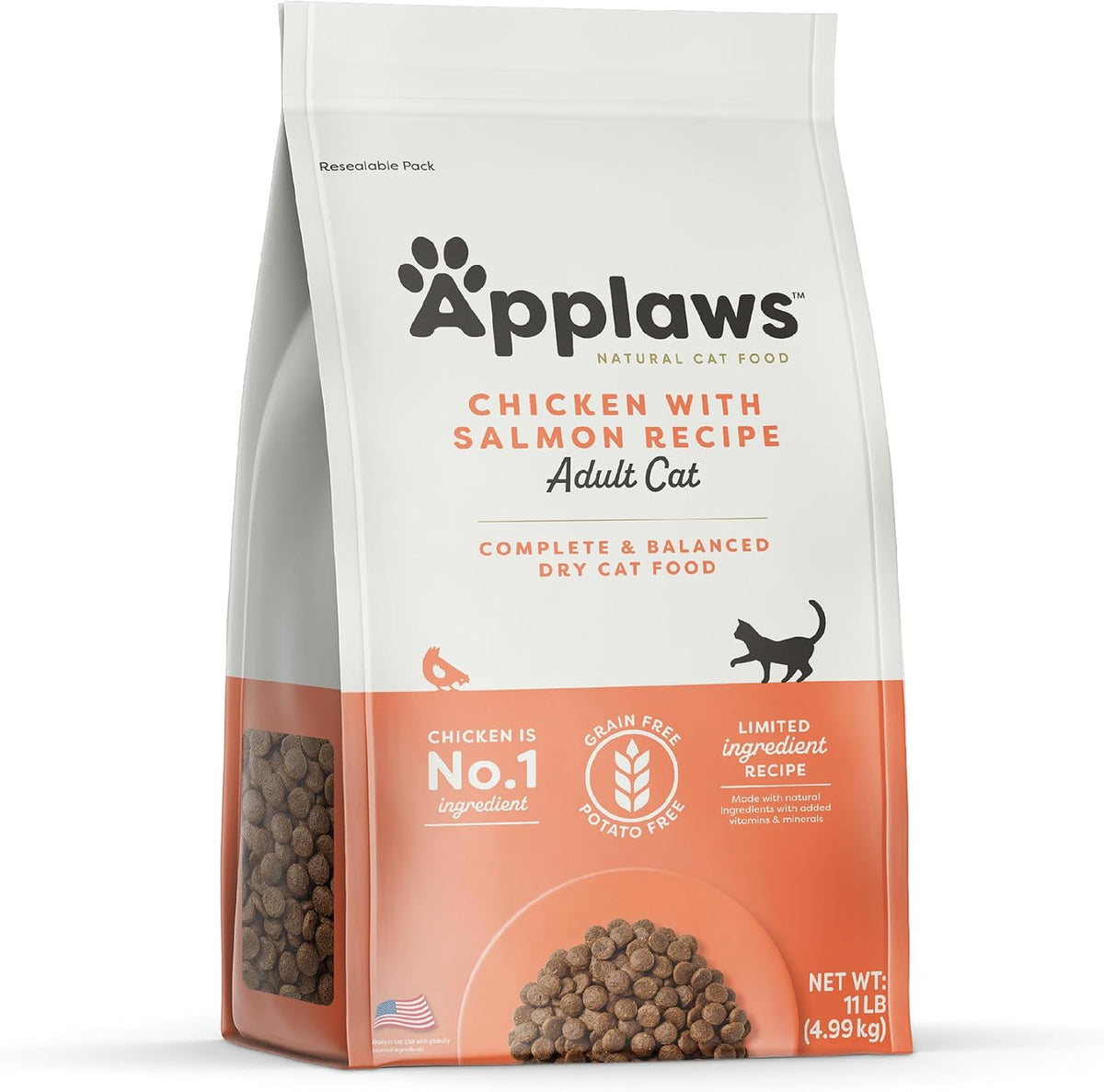 Applaws Chicken Grain Free Dry Cat Food, 4 lb Bag, High Protein (40%), Limited Ingredient, Complete & Balanced, Added Vitamins & Minerals, Supports Digestion, No Artificial Additives - Image 13