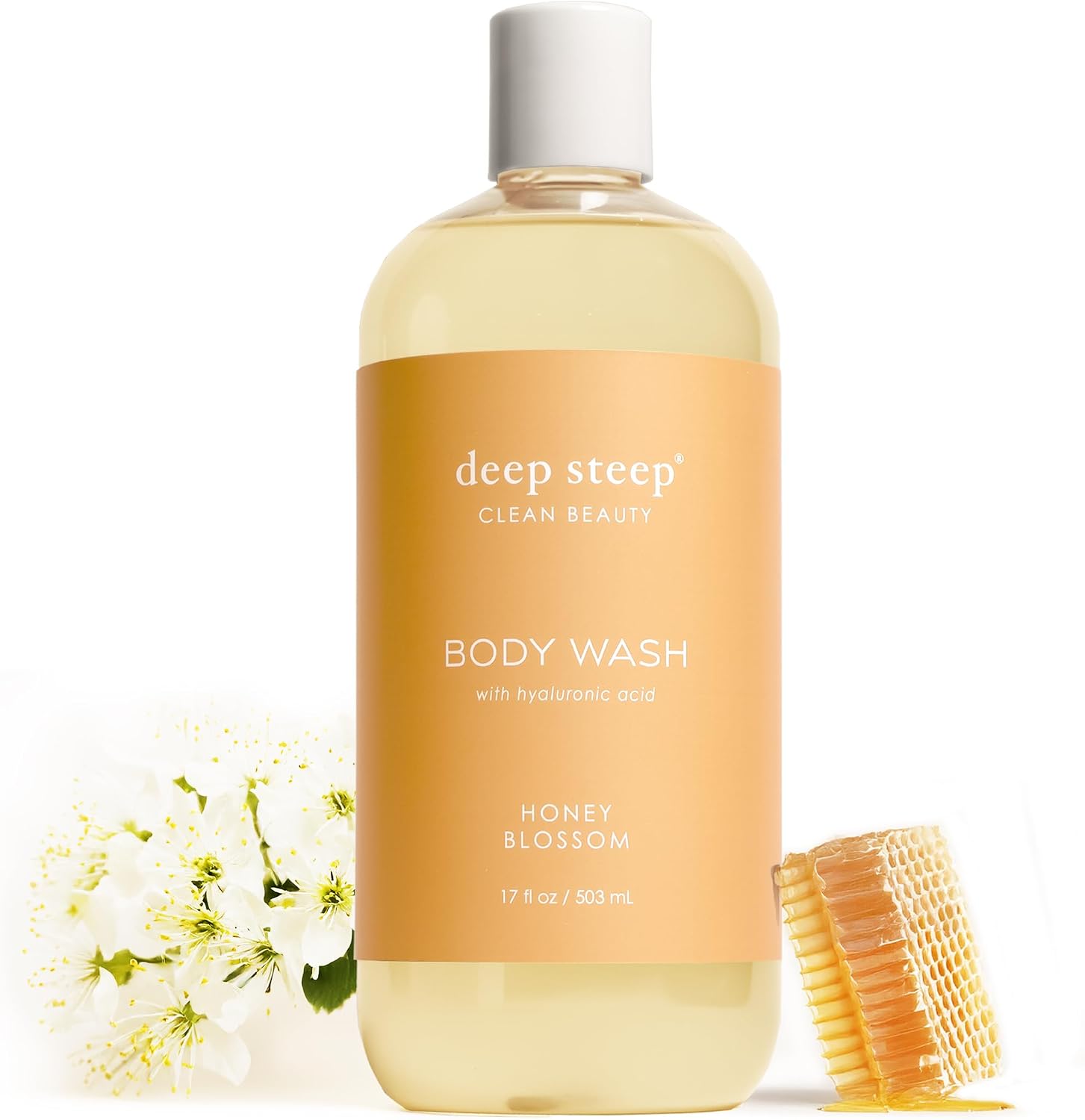 Deep Steep Honey Blossom body wash front view bottle for sensitive skin