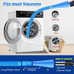 Flexible vacuum hose attachment inserted into a dryer lint trap
