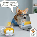 Corgi Palace Momo Butt Mug close up of painted details