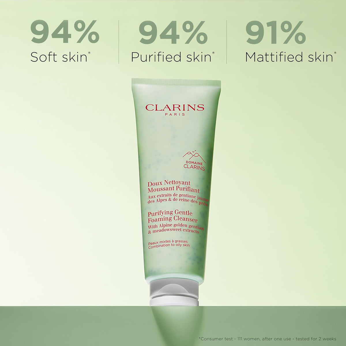 Clarins face wash texture and rich creamy foam
