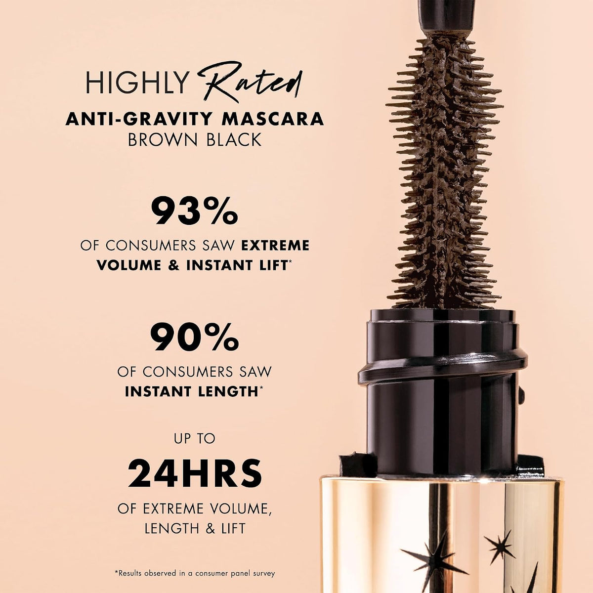 Volumizing and lengthening mascara formula texture swatch