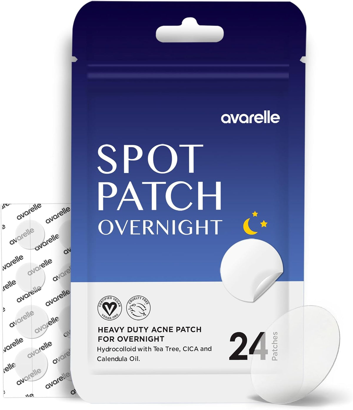 Avarelle Spot Pimple Patches Good Night PM pack front view authentic skincare import