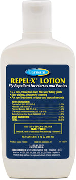 Farnam Repel-X Lotion Fly Repellent for Horses and Ponies 8 Ounce front view bottle