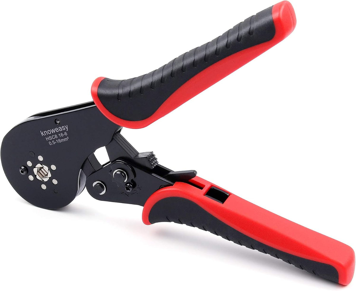 Side profile of ratchet wire terminal crimper