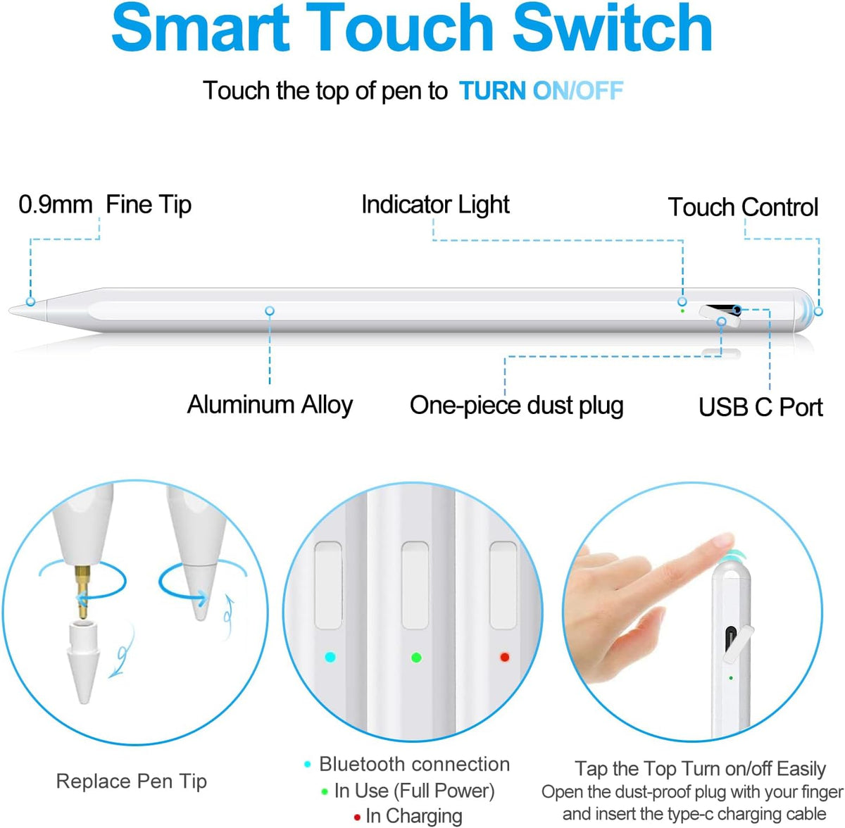 JvKzaen stylus pen demonstrated on iPad screen