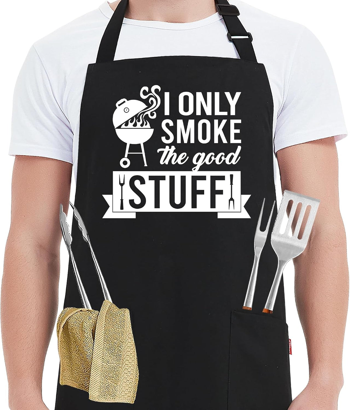 Kaidouma Funny Grill Aprons for Men Dad - Chef Cooking Grilling BBQ Apron | The Grillfather, Cotton, Adjustable, 2 Pockets, 40" Long Ties, Husband Dad Papa Gifts for Birthday Father's Day Christmas - Image 10