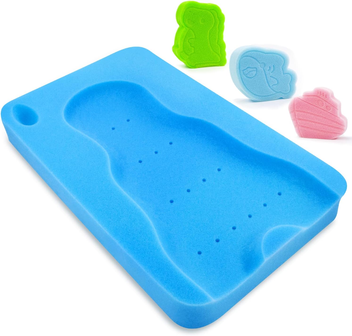 Hallo baby bath sponge blue front view