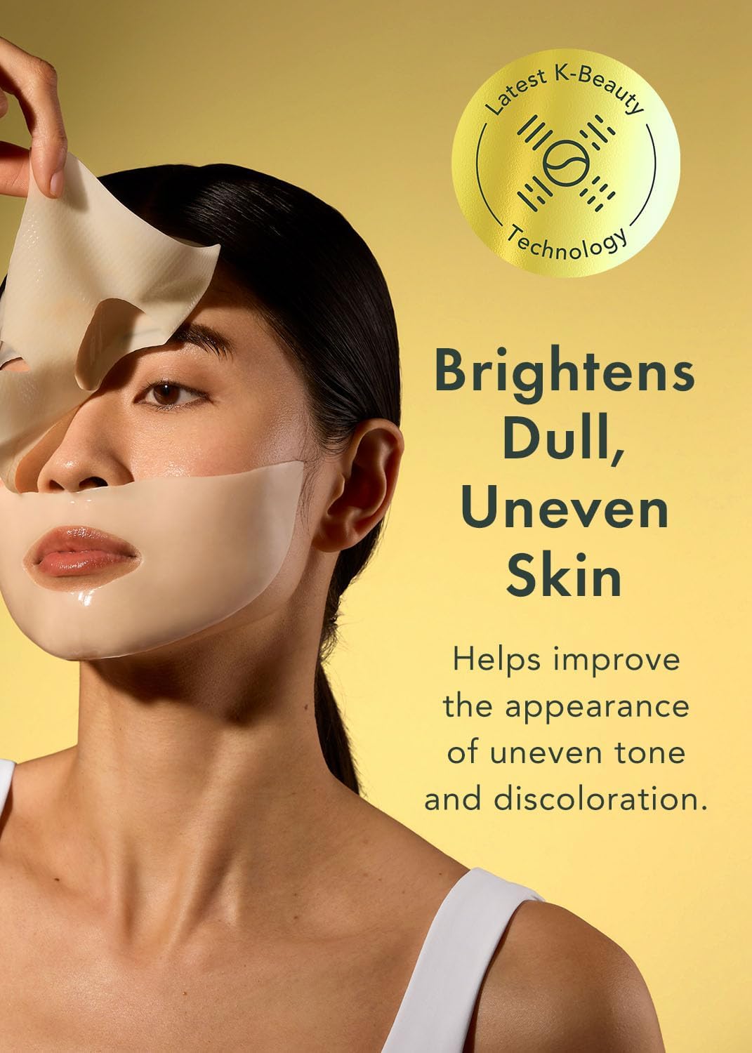 Rael yellow hydrogel sheet mask packaging highlighting advanced hydration benefits