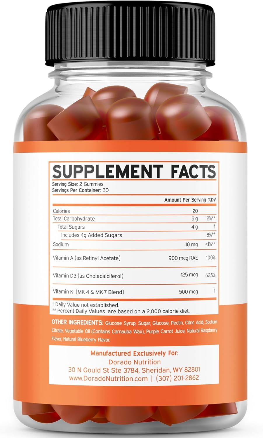 Dorado Nutrition Supergreens Gummies 60 count bottle