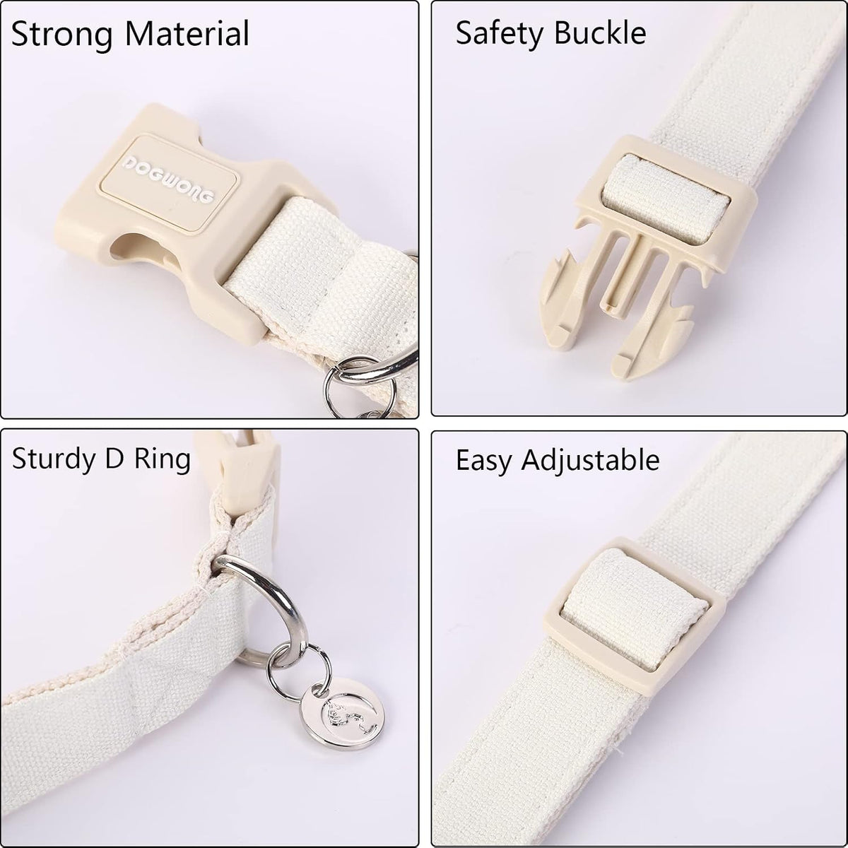 Dogwong white dog collar buckle detail