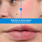 Model applying Fwee pudding pot to cheeks