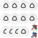 V-Chen spin mop replacement heads twelve pack front view showing the thick premium microfiber strands.