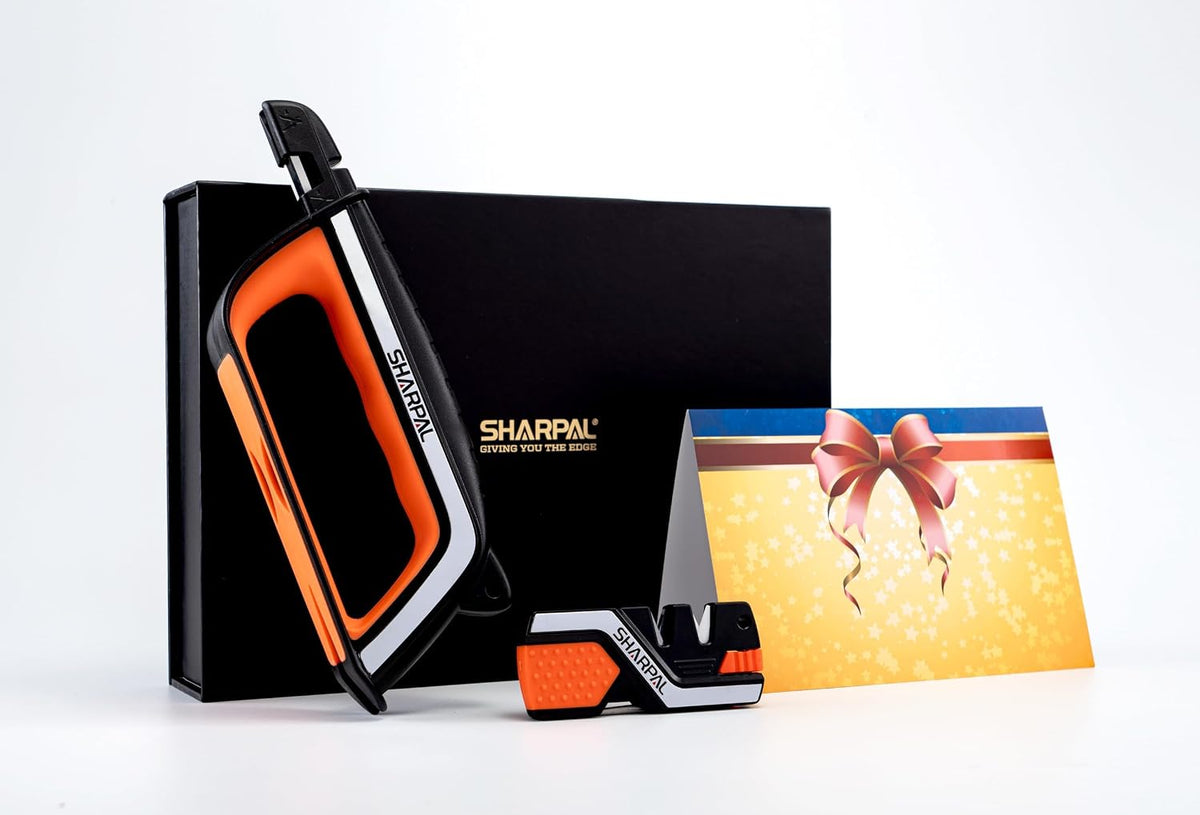 Sharpal knife sharpener packaging and included accessories