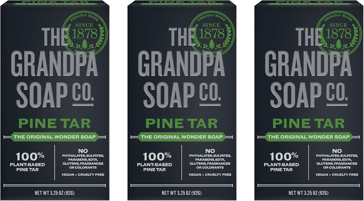 Grandpa's Pine Tar Bar Soap front view packaging
