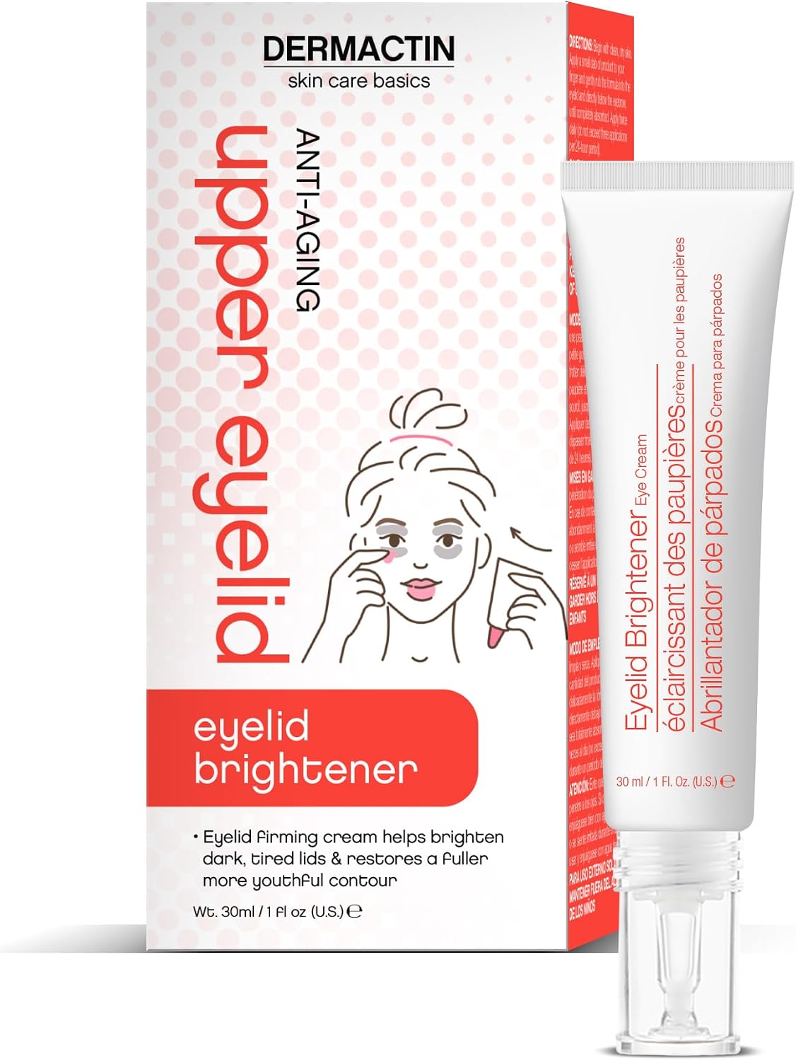 Dermactin Upper Eyelid Cream 1 oz. Firms & Tones Sagging & Drooping Skin On Upper Eye Lids, for Younger, More Vibrant & Alert Appearance, for Sensitive Skin In The Eyelids - Image 1