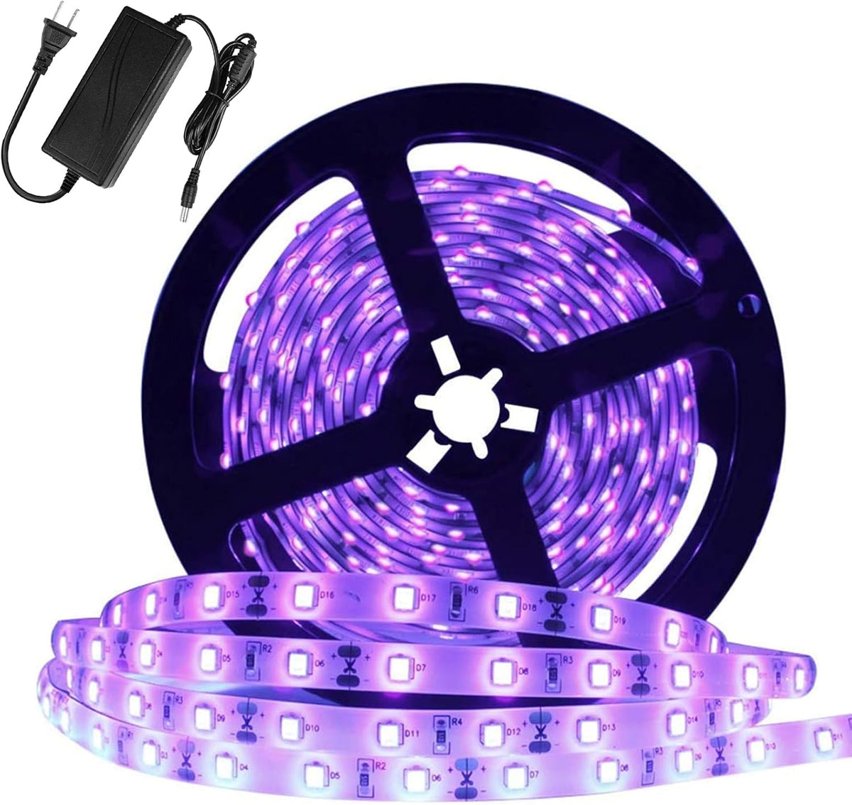 Complete YGS-Tech UV black light LED strip packaging and contents overview