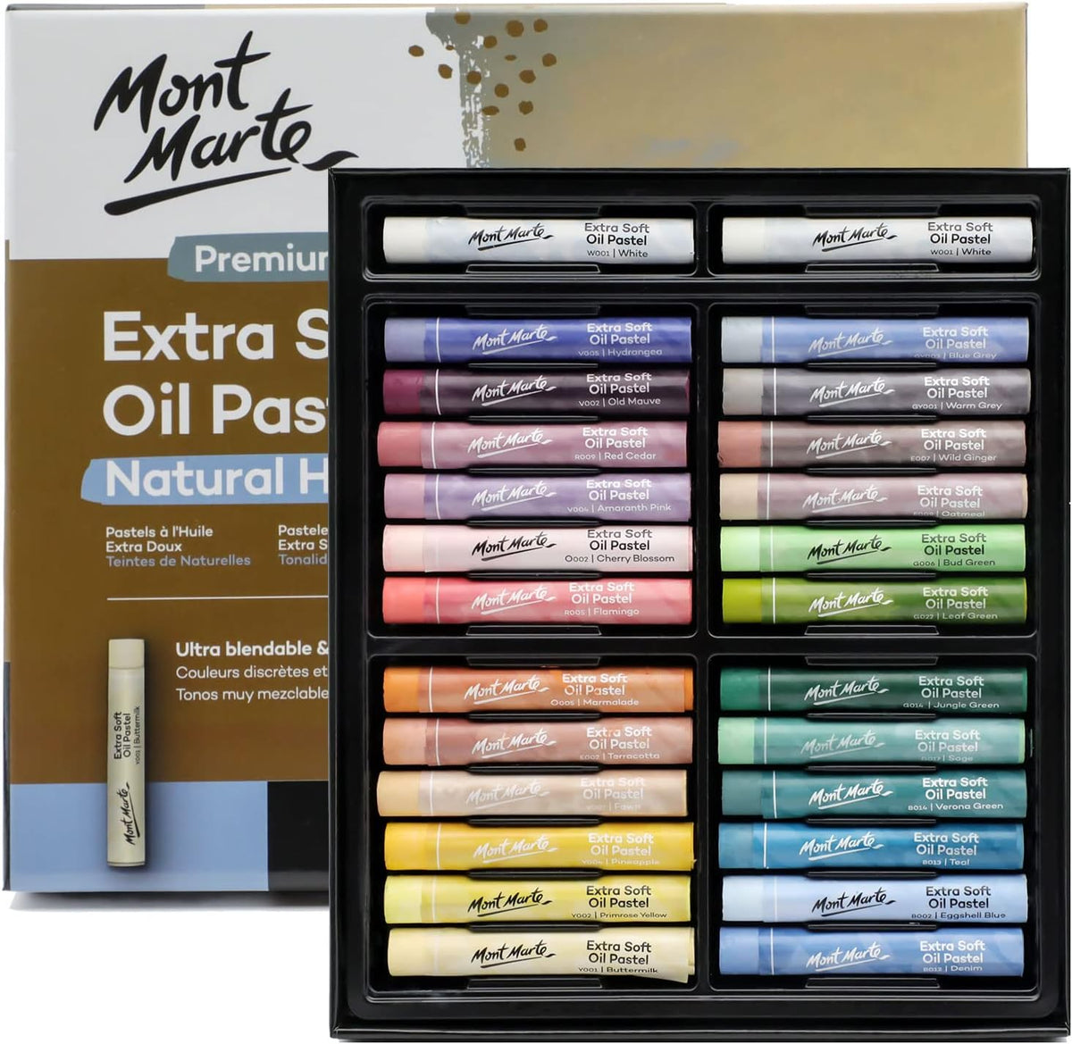 Mont Marte Extra Soft Oil Pastels Vibrant Hues Premium 120pc, Assorted Bright Colors, Vibrant, Buttery, Versatile Art Pastels for Blending, Layering & Shading, Art, Craft, Coloring and Sketching - Image 15