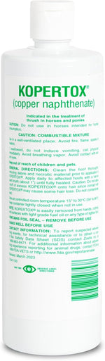 Copper naphthenate water resistant horse hoof dressing label details