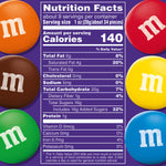 M&M'S Dark Chocolate candy bag lying flat showing the authentic USA imported packaging details