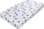 CribMATE unisex baby crib sheet folded showing soft microfiber polyester texture