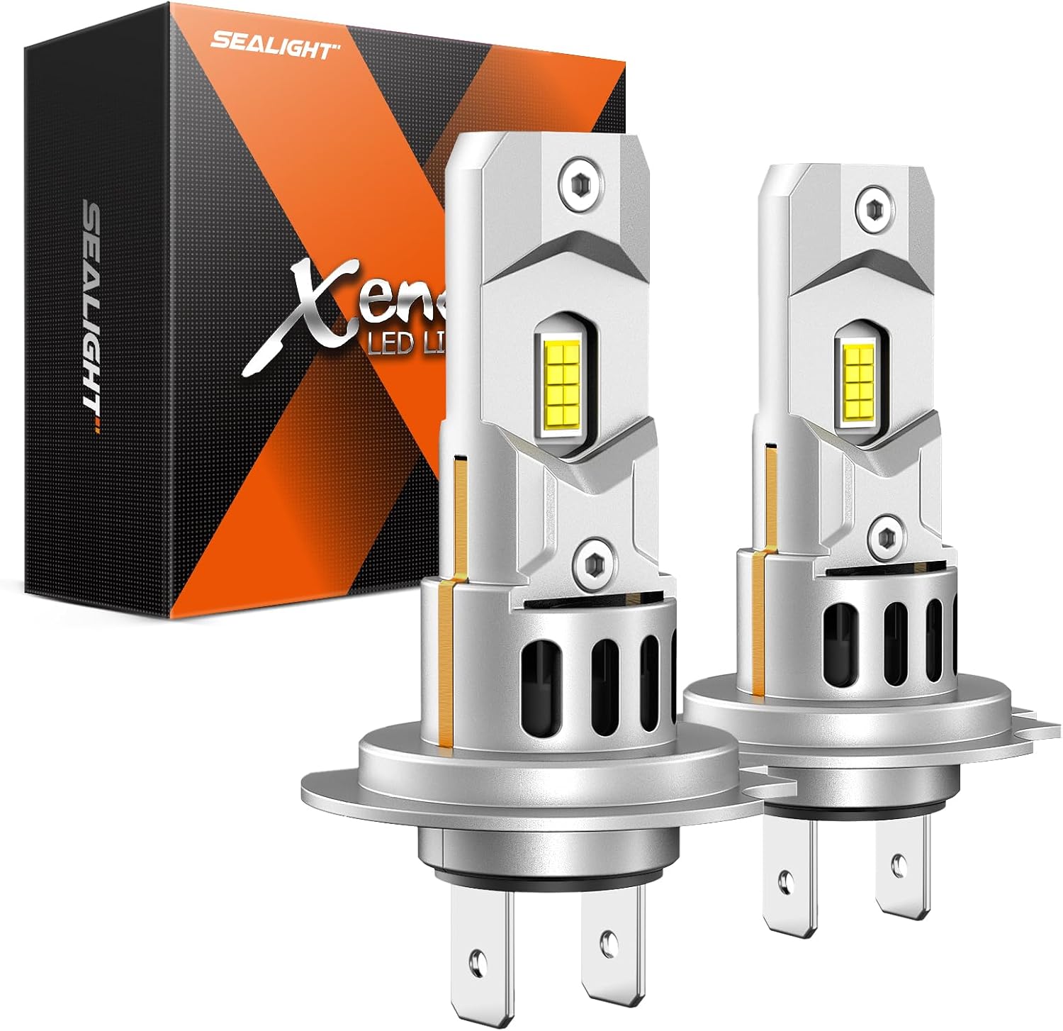 SEALIGHT H7 LED Light Bulbs front view showcasing the 16 CSP chips