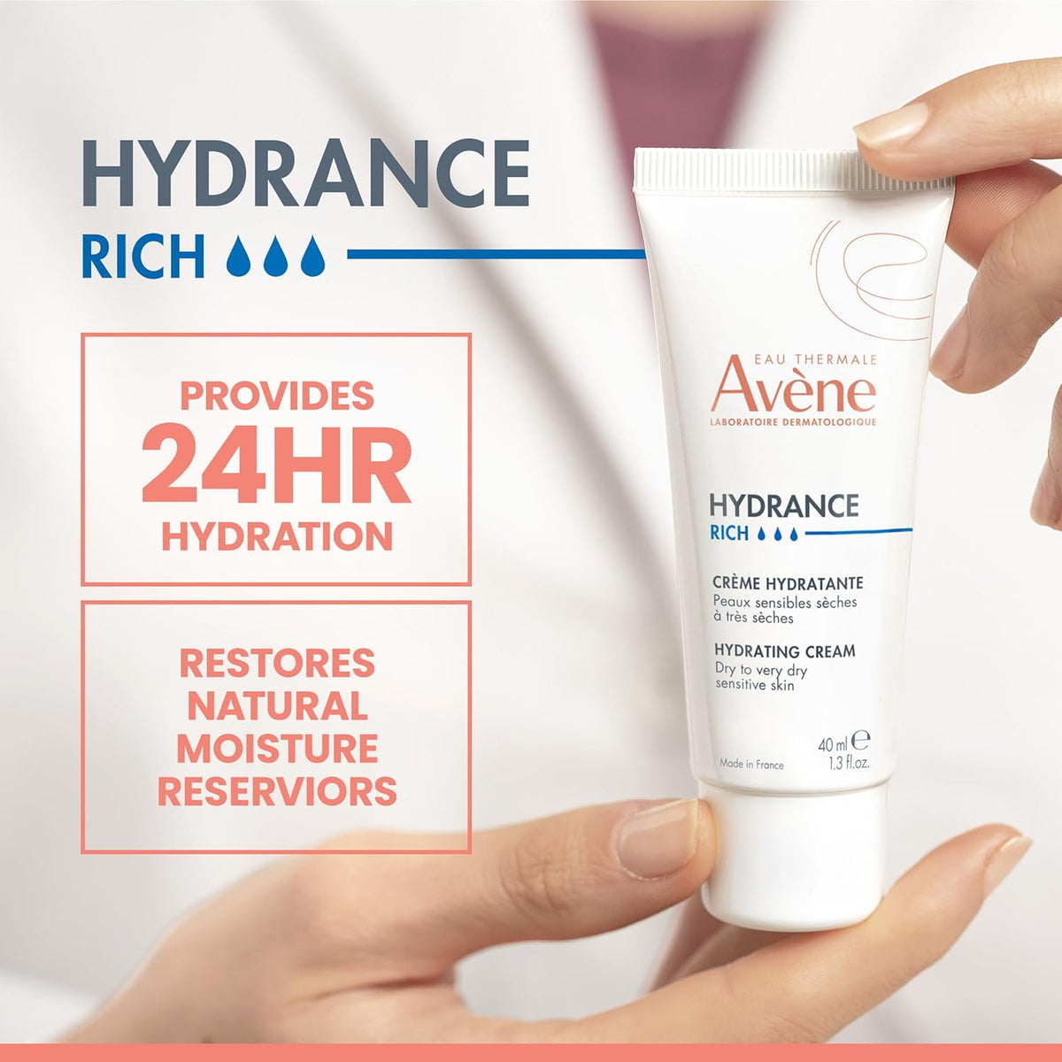 Avène Hydrance Rich Hydrating Cream tube packaging