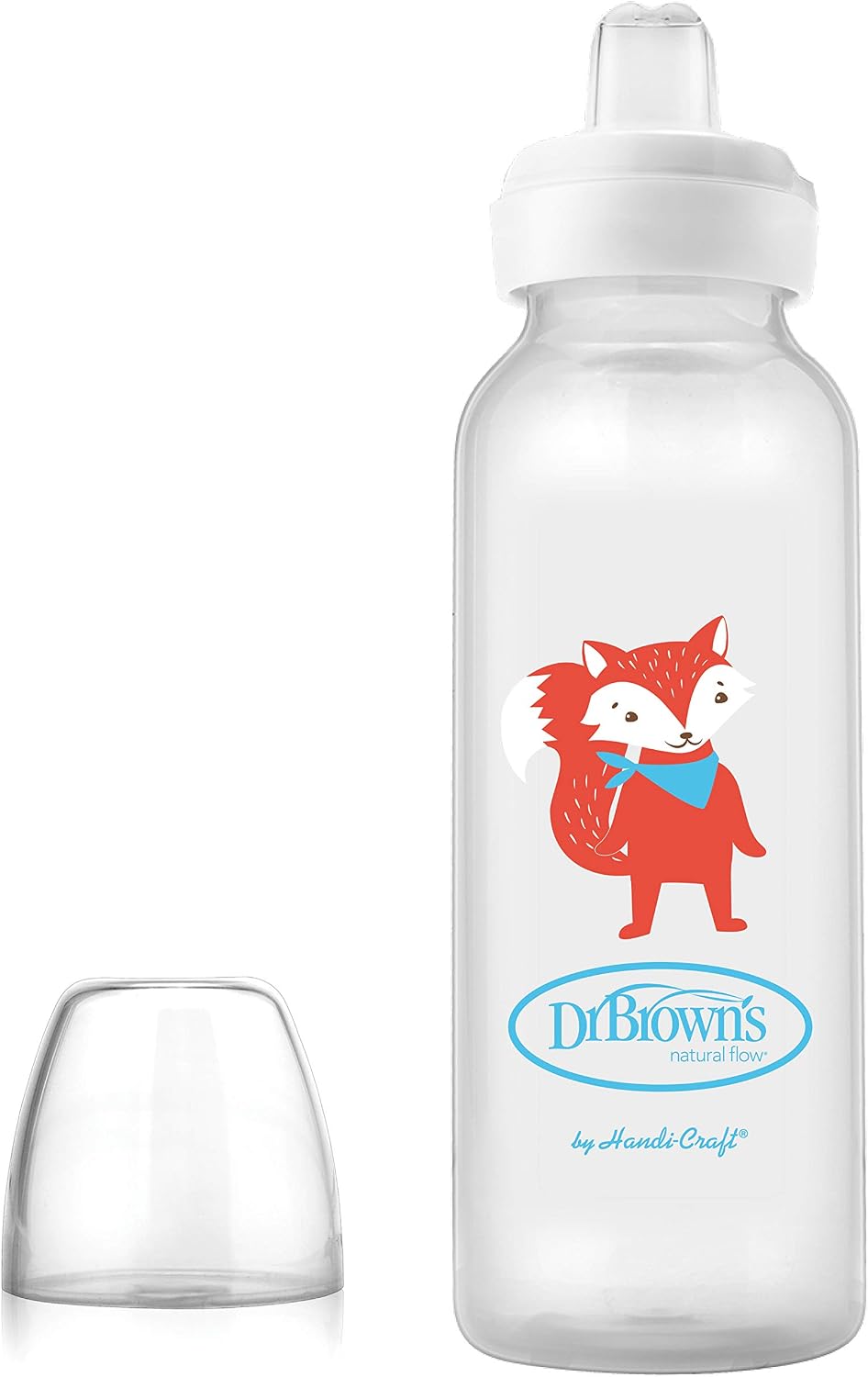 Dr. Brown's Milestones Narrow Sippy Bottle, 100% Silicone Soft Sippy Spout, 8oz/250mL, 6m+, Lion - Image 11