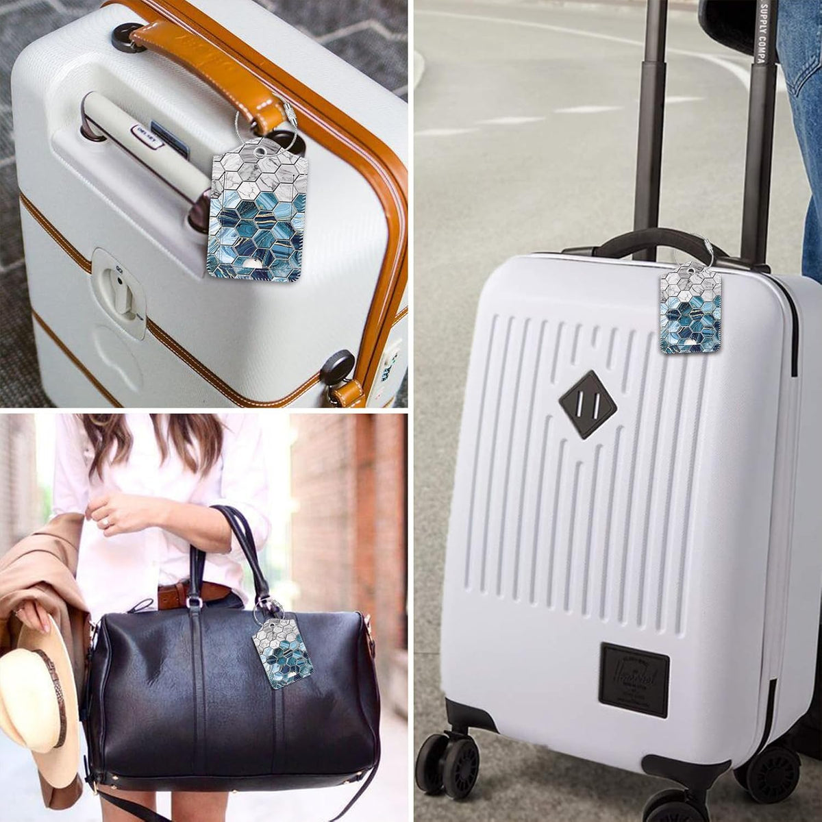 Fintie travel accessories attached to suitcase