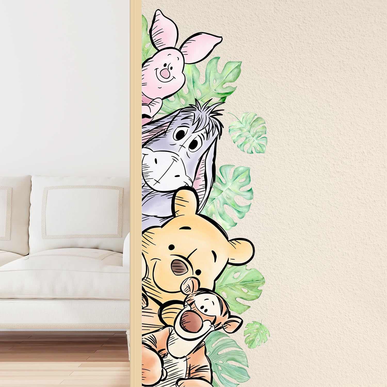 WallPressions Winnie the Pooh and friends watercolor wall stickers front view