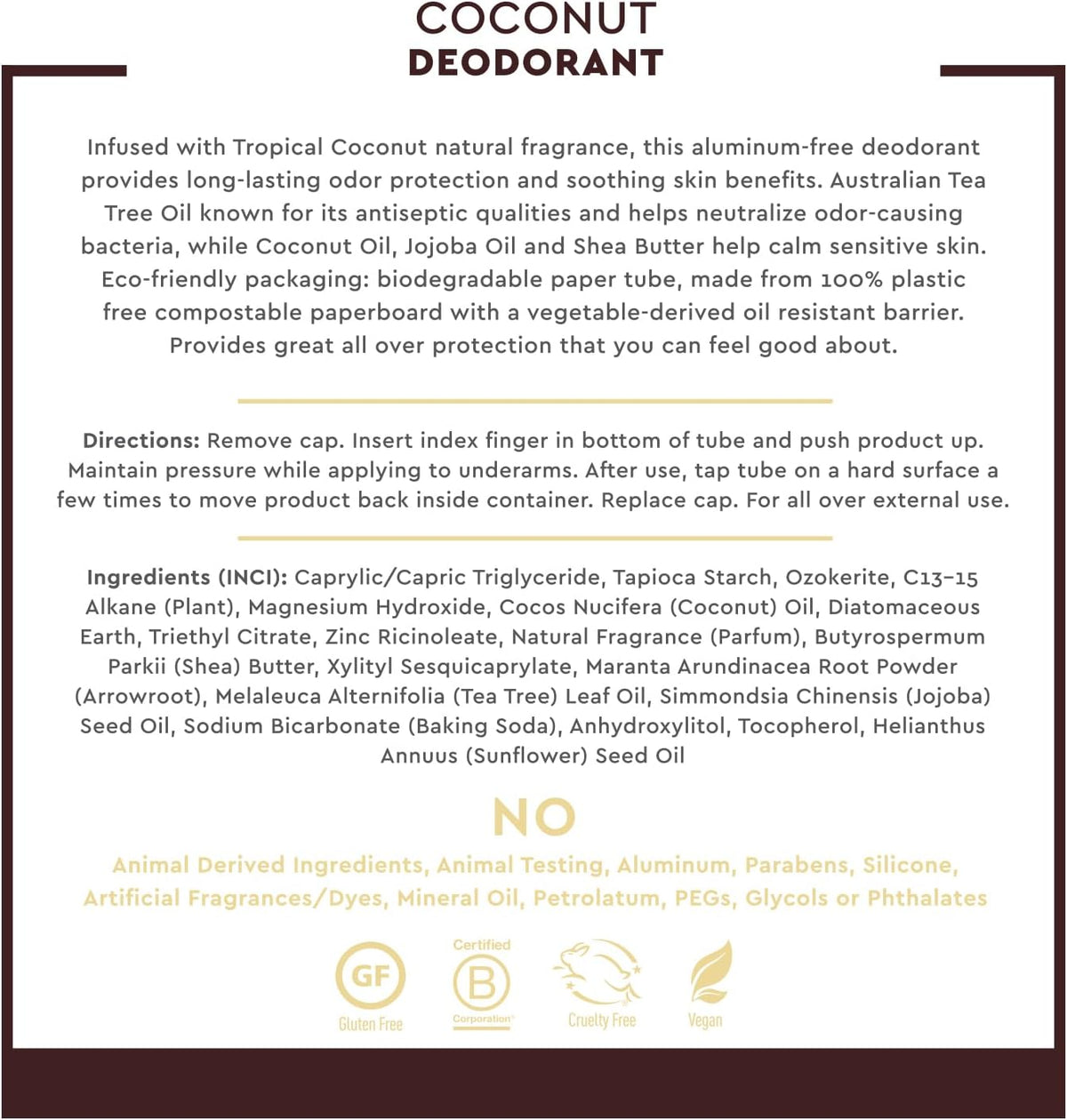 Desert Essence vegan deodorant texture and application
