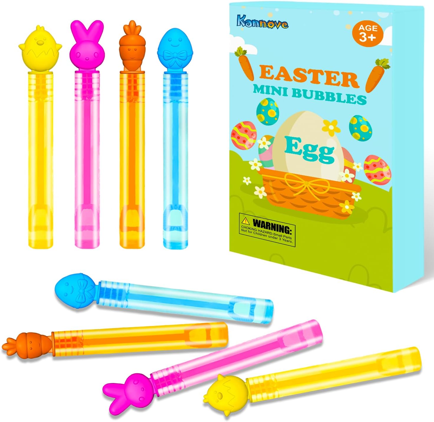 Kannove 20 Pack Easter Mini Bubble Wands front view