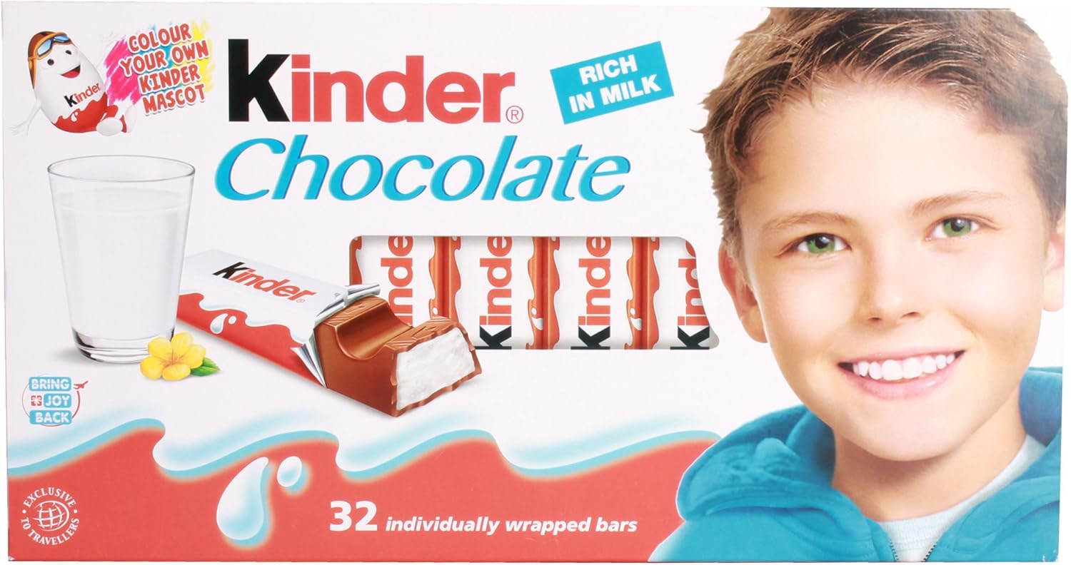 Kinder Milk Chocolate 32 Individually Wrapped Bars, 400g - Image 1