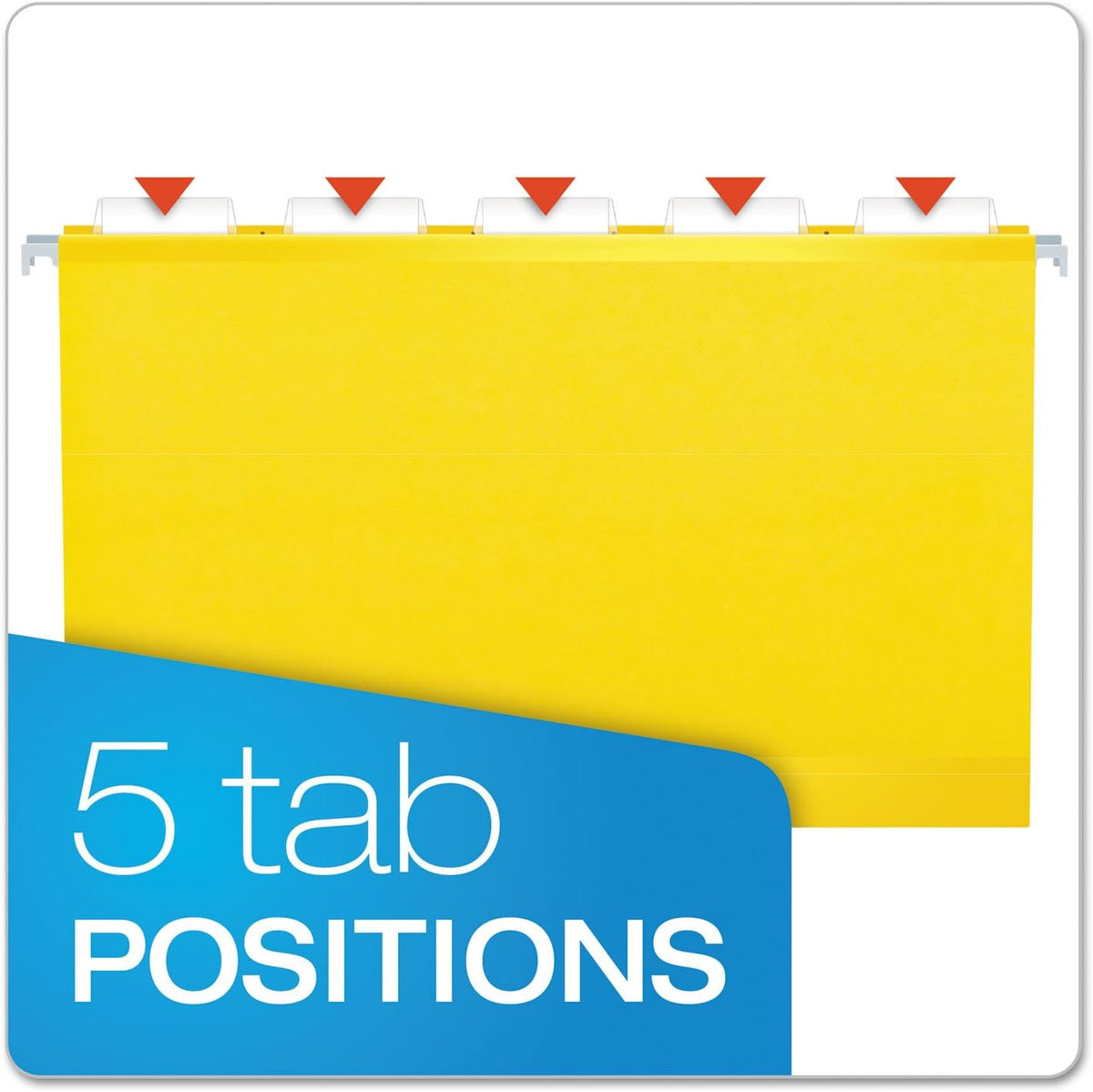Pendaflex yellow folders with coated metal rod tips