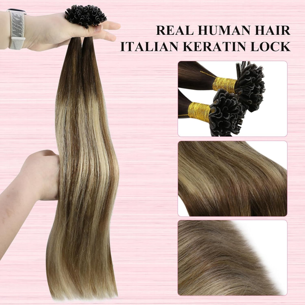 YoungSee ombre dark brown to blonde hair extensions texture