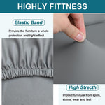 Close-up of PU faux leather texture on gray stool covers