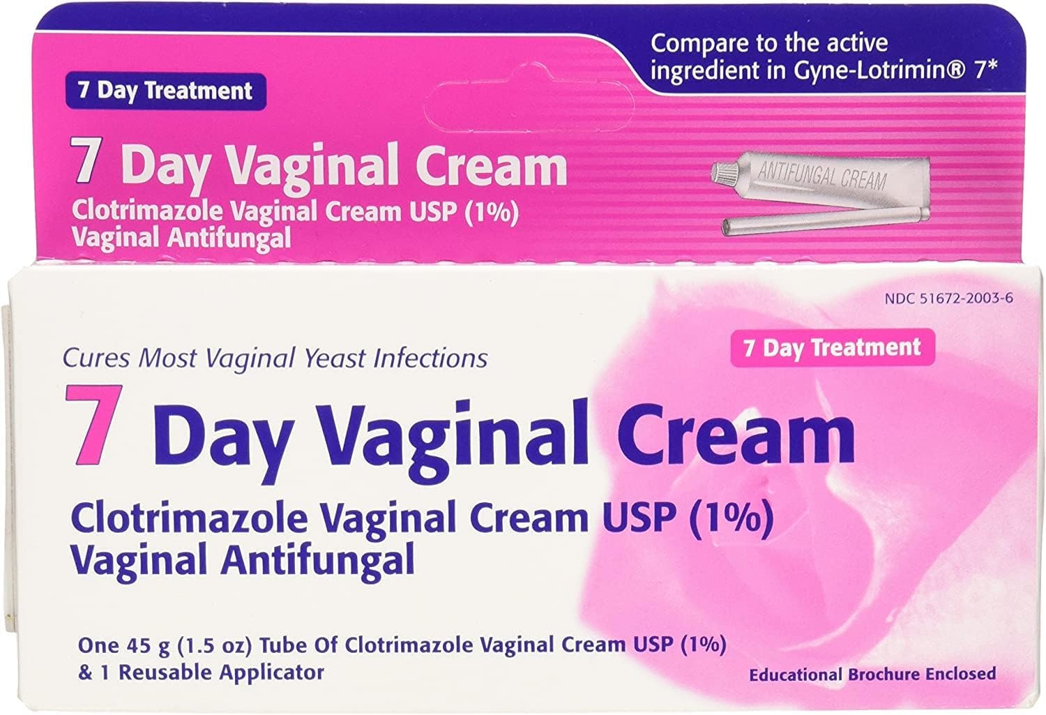 Clotrimazole USP 1% 7-Day Vaginal Cream 1.5 Oz (45g) Yeast Infection Treatment, Feminine Anti-Itch Cream for External Itching & Irritation (Pack of 3) - Image 1