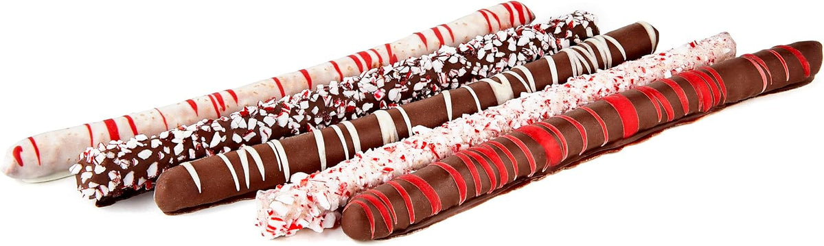 Gourmet Chocolate Covered Pretzels Gift Box for Holiday - Individually Wrapped Pretzel Gifts for Holiday - Premium Variety Chocolate Dipped Crunchy Pretzel Rods By On Occasion - Image 3