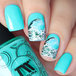 Nail art stamping plate layout and dimensions angle