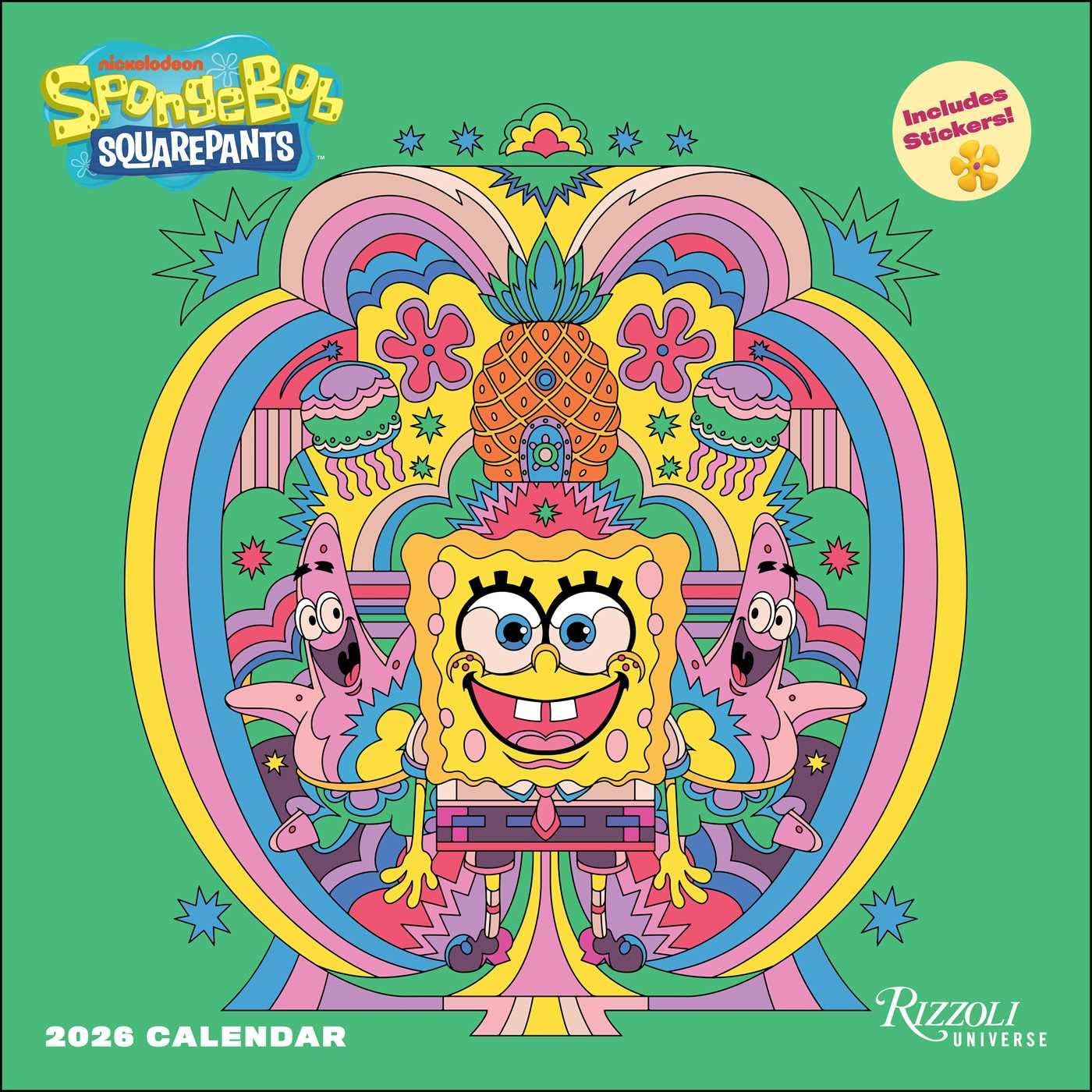 SpongeBob SquarePants 2026 Wall Calendar (Includes Stickers) - Image 1