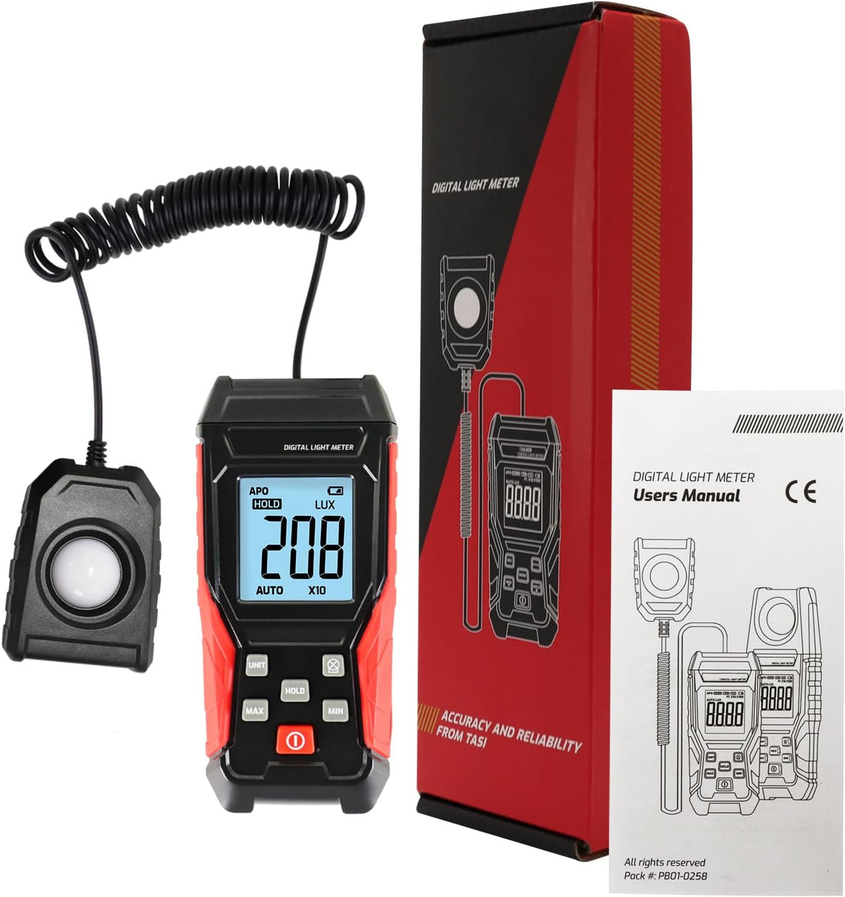 Light Meter Digital Lux Meter Handheld Illuminance Light Meter with 360 Degree Rotating Sensor, 4 Digit LCD Display 0~200,000 Measurement Range Luxmeter Tester for Plants, Headlights, Home & Office - Image 9
