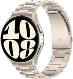 Wrist shot of gray titanium band worn by user